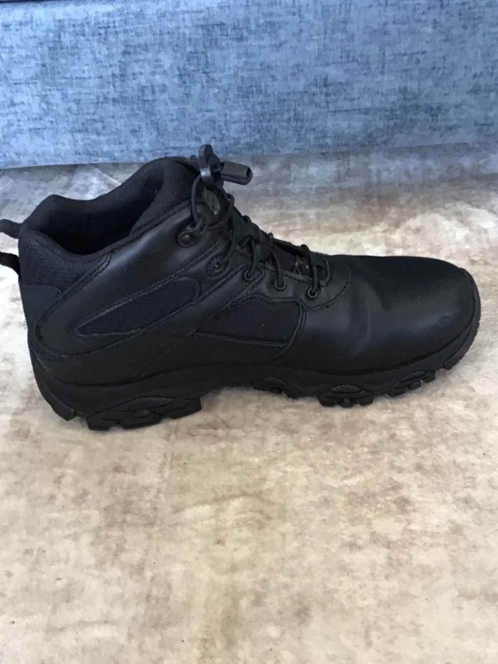 Merrell Men’s Moab 3 Black Tactical Work Boots with Quick-Lace